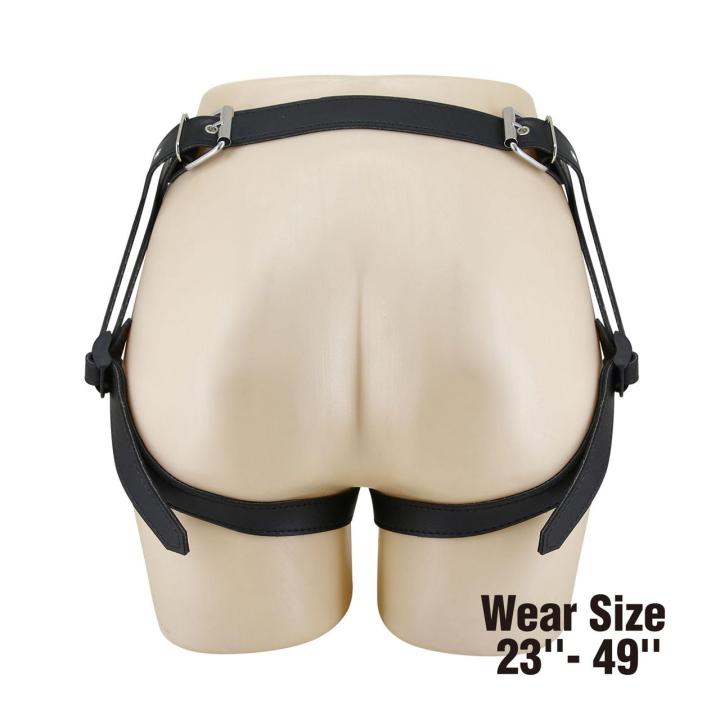 Majtki harness strap-on z O-ringiem czarno-niebieskie