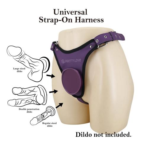 Fioletowe majtki harness strap-on z O-ring | Uniwersalne mocowanie