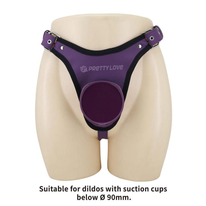 Fioletowe majtki harness strap-on z O-ring | Uniwersalne mocowanie