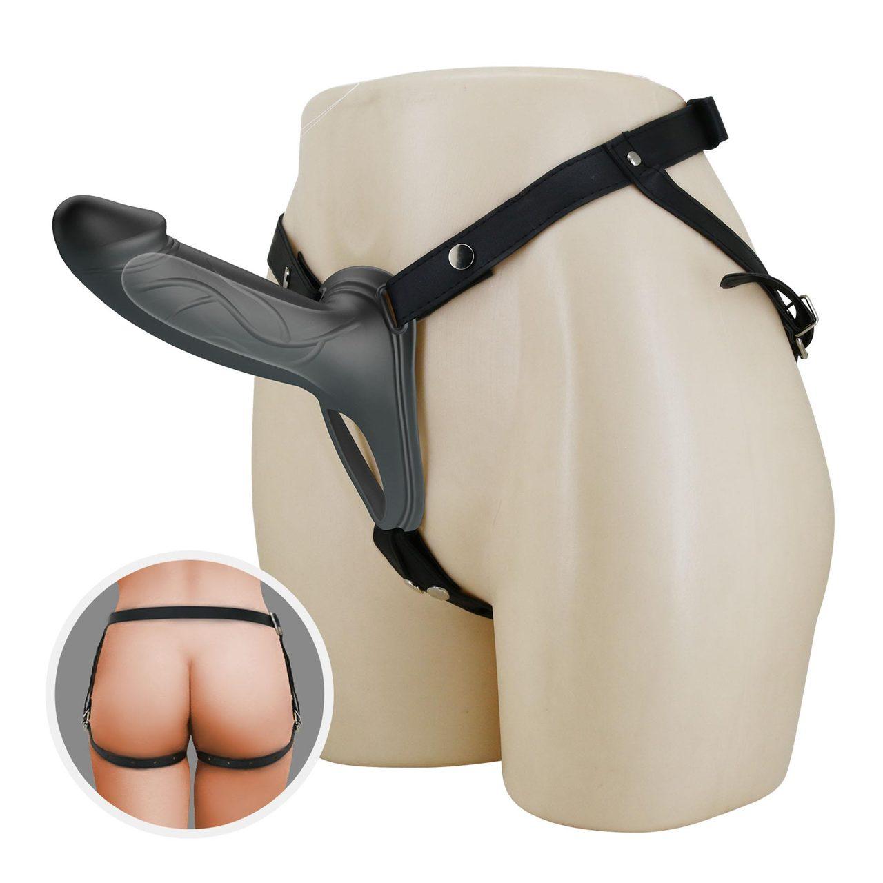 Uprząż strap-on z pustym w środku dildo | Regulowana, wodoodporna