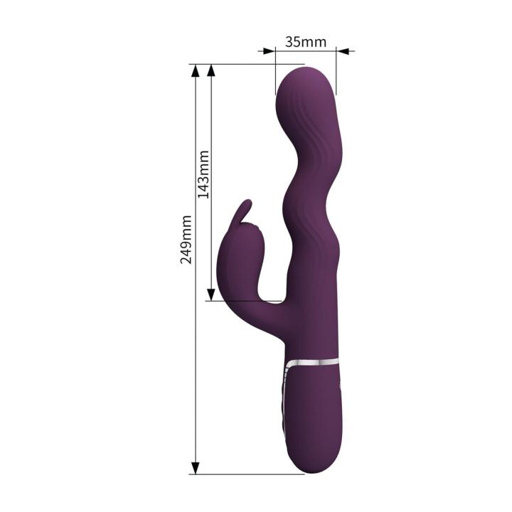 Wibrator króliczek z falowaniem i wibracjami | Silikon | Ładowanie USB