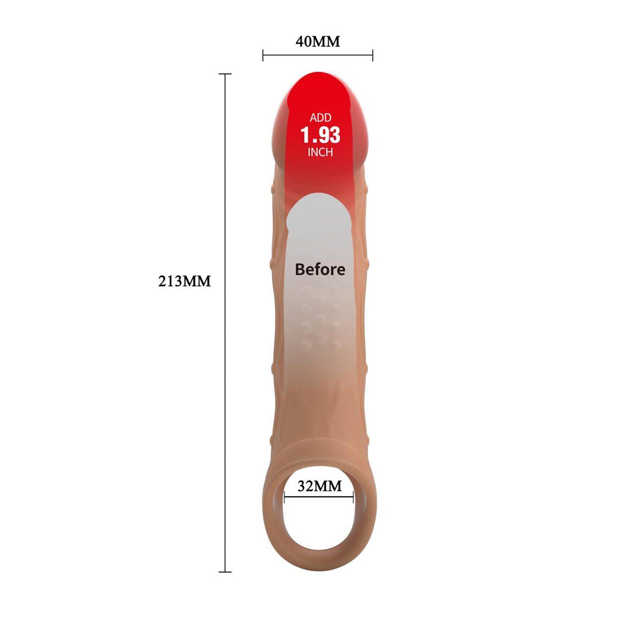 Wibrująca nakładka na penisa z przedłużeniem i pętlą na jądra | Loris.pl