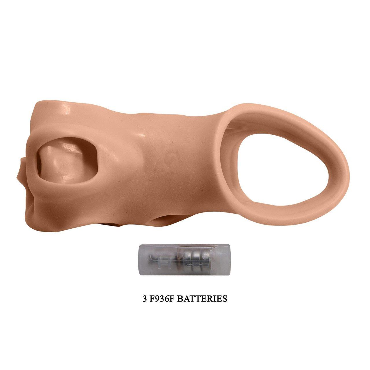 Wibrująca nakładka na penisa z przedłużeniem i pętlą na jądra | Loris.pl