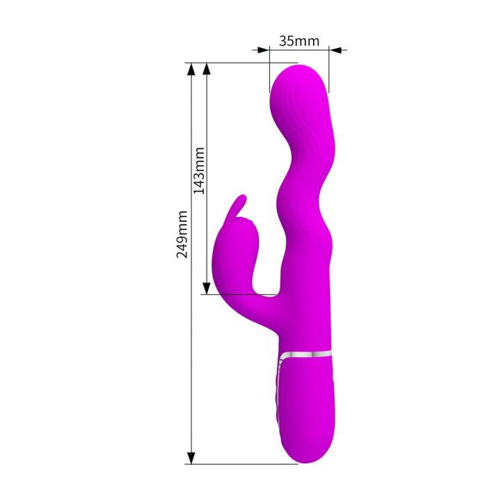 Wibrator króliczek falujący fioletowy – 7 wibracji, 4 ruchy