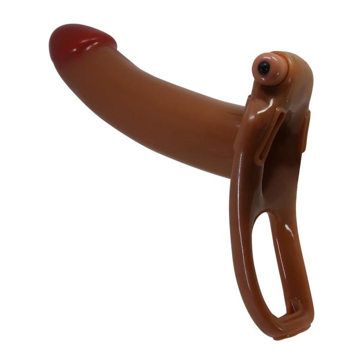 Wibrujący strap-on z pustym dildo 17 cm i 10 trybami