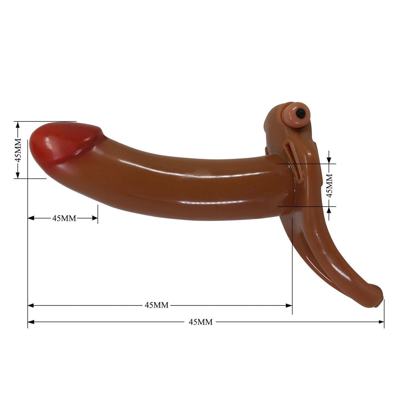 Wibrujący strap-on z pustym dildo 17 cm i 10 trybami | Loris.pl