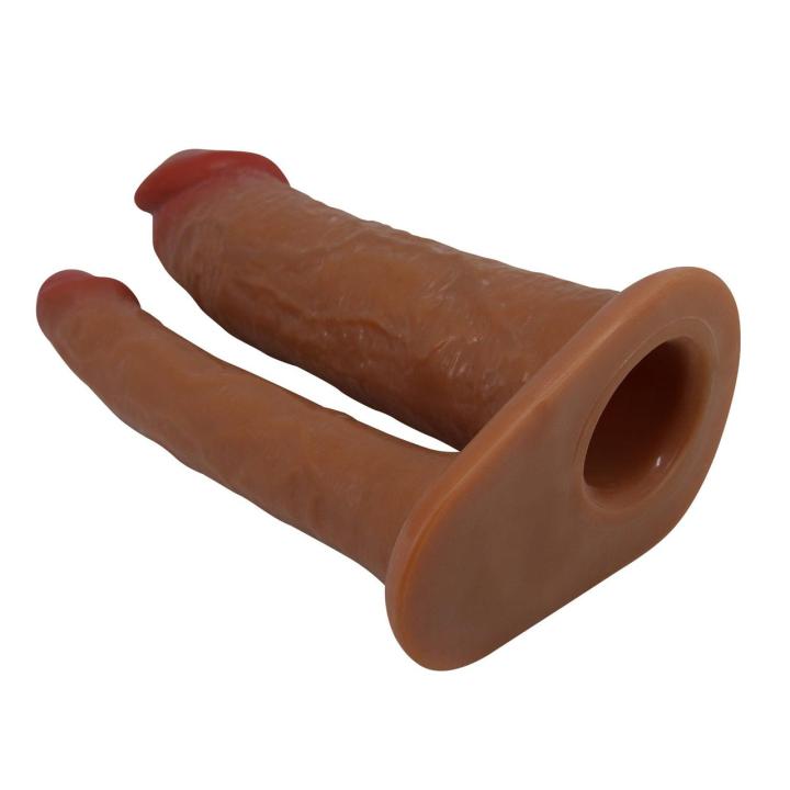 Realistyczny strap-on hollow 17,5 cm z uprzężą | Bez wibracji