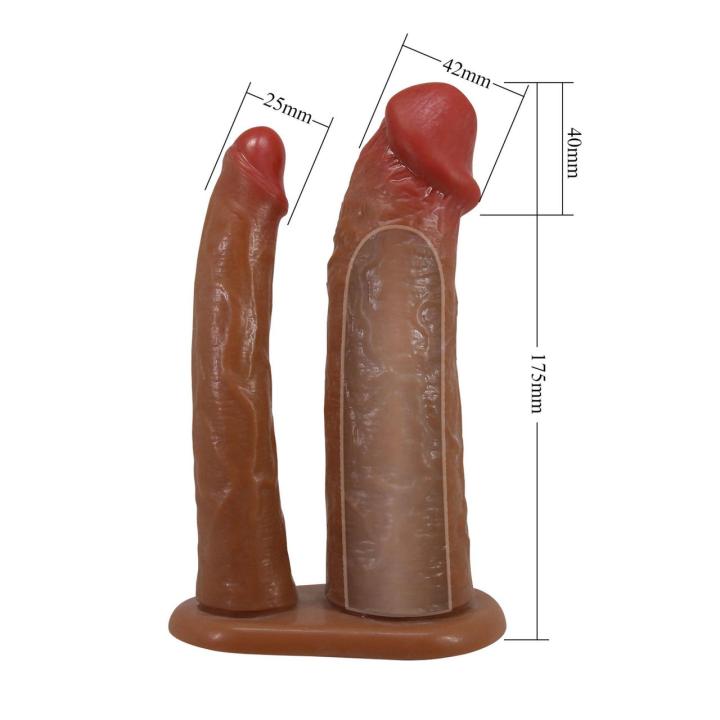 Realistyczny strap-on hollow 17,5 cm z uprzężą | Bez wibracji
