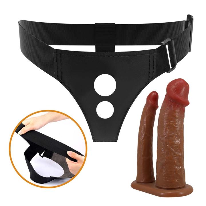 Realistyczny strap-on hollow 17,5 cm z uprzężą | Bez wibracji
