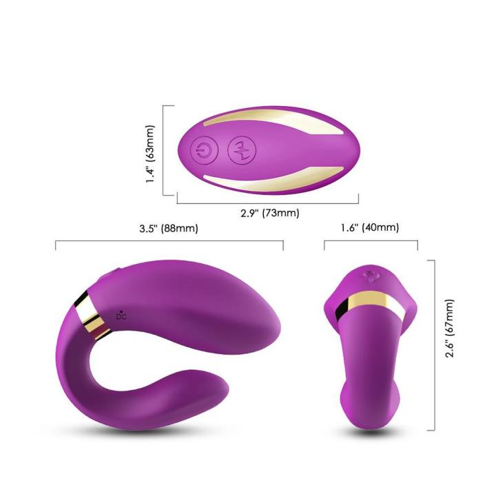 Stymulator dla par fioletowy 9 trybów | USB | Wodoodporny