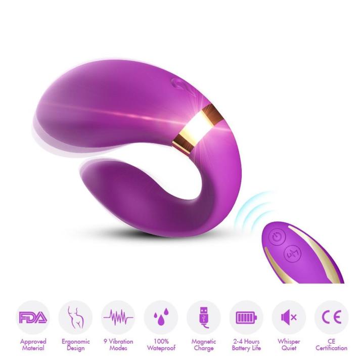 Stymulator dla par fioletowy 9 trybów | USB | Wodoodporny