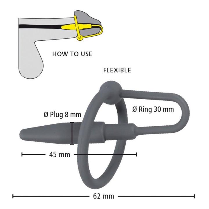 Pierścień na żołądź z dilatatorem do cewki 6,2 cm | BDSM
