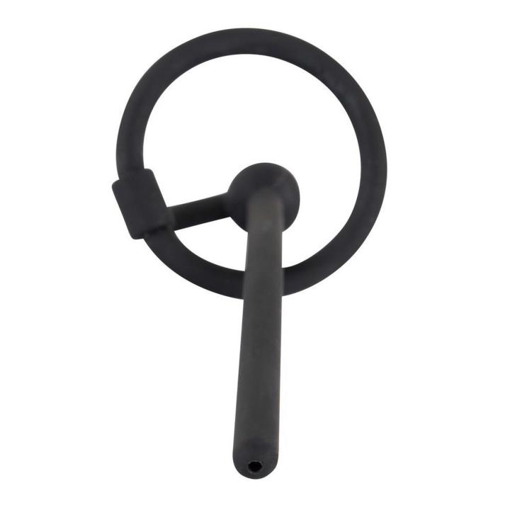 Plug do penisa z kanałem i pierścieniem na żołądź 12,7 cm