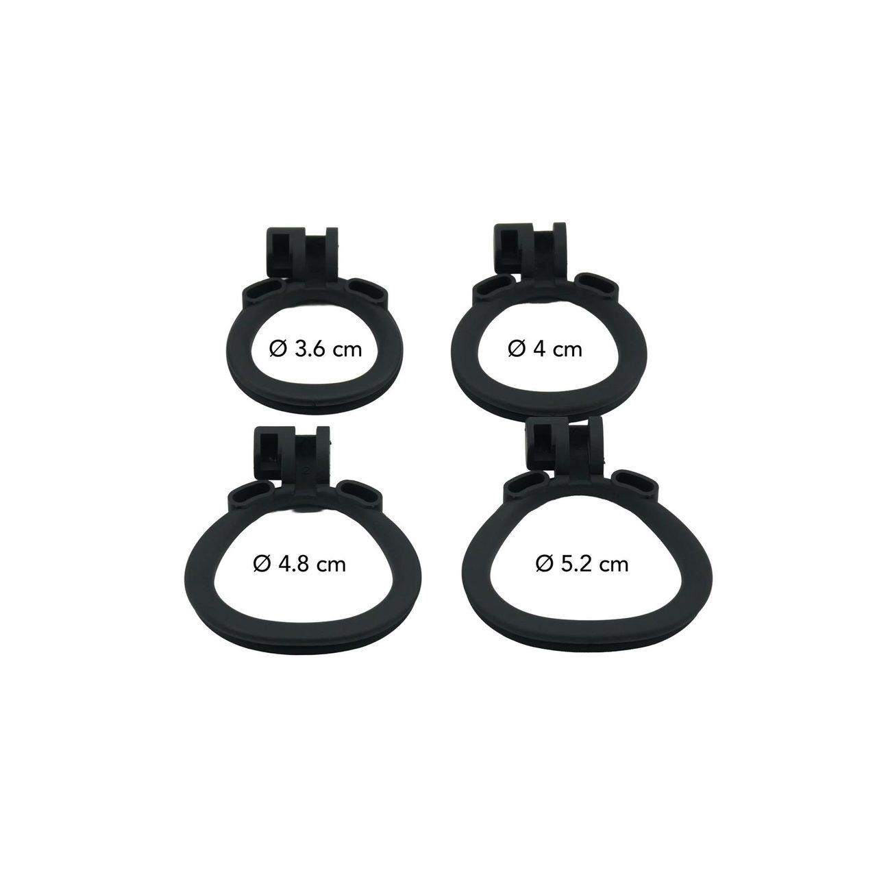 Pas cnoty męski czarny z zamkiem i 4 pierścieniami | Loris.pl