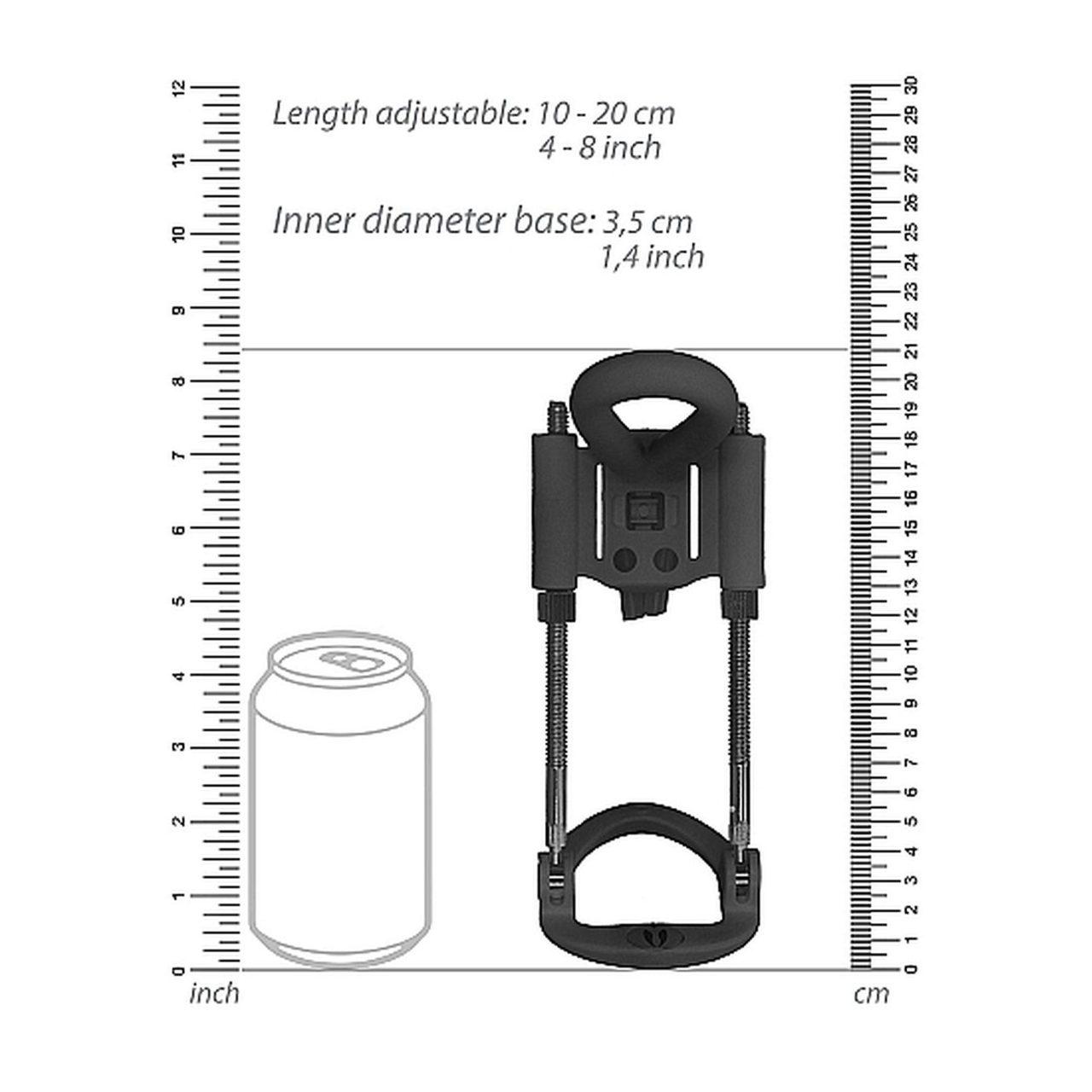 Czarny extender do penisa z regulacją – trening długości i obwodu | Loris.pl