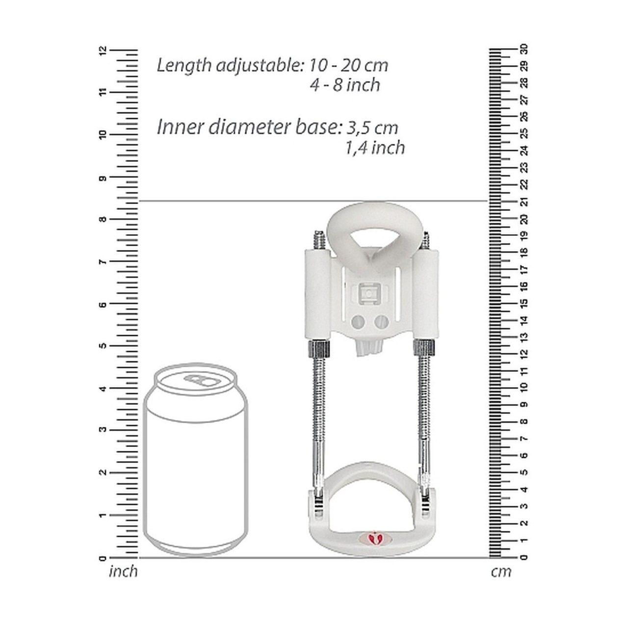 Biały extender do penisa z regulacją naciągu | Loris.pl