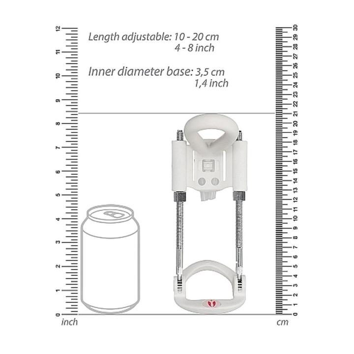 Biały extender do penisa z regulacją naciągu | Loris.pl