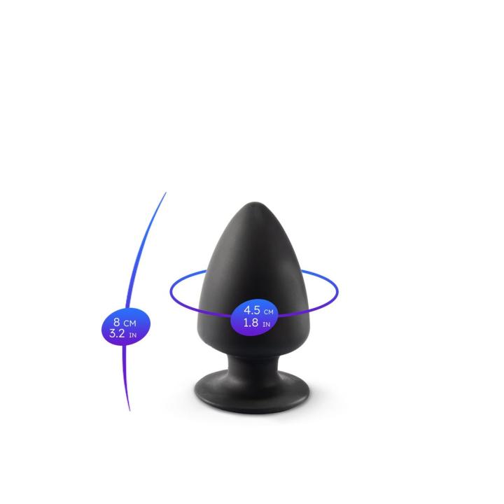 Plug analny czarny - miękki silikon, wodoodporny IPX8