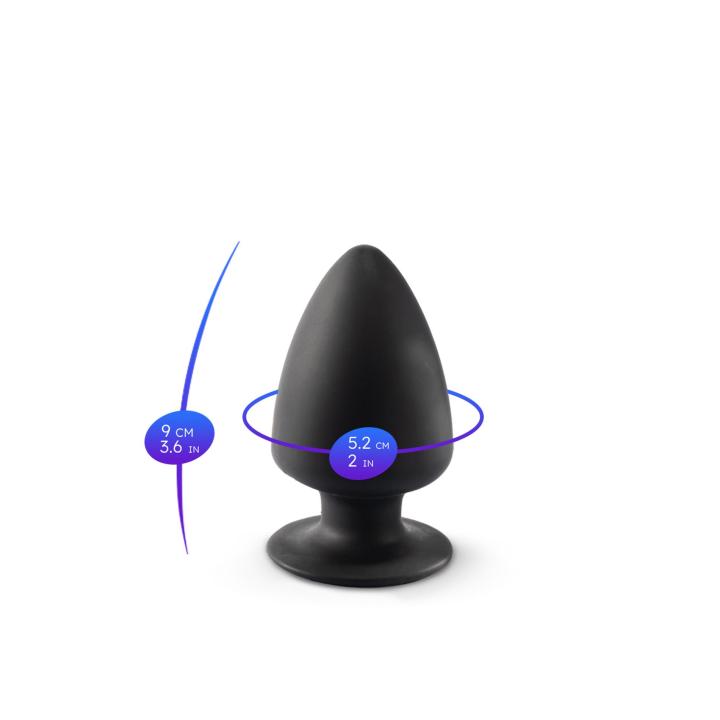 Plug analny czarny - miękki silikon, wodoodporny IPX8