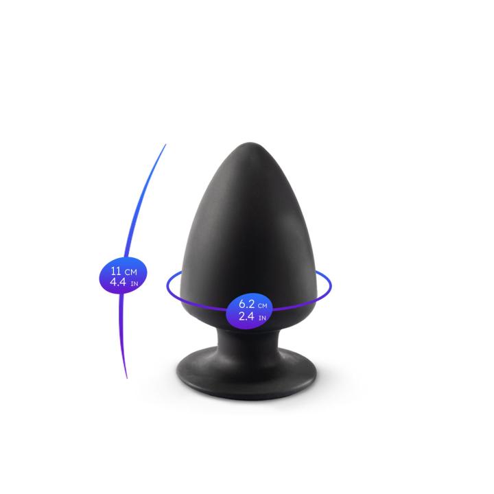 Plug analny czarny - miękki silikon, wodoodporny IPX8