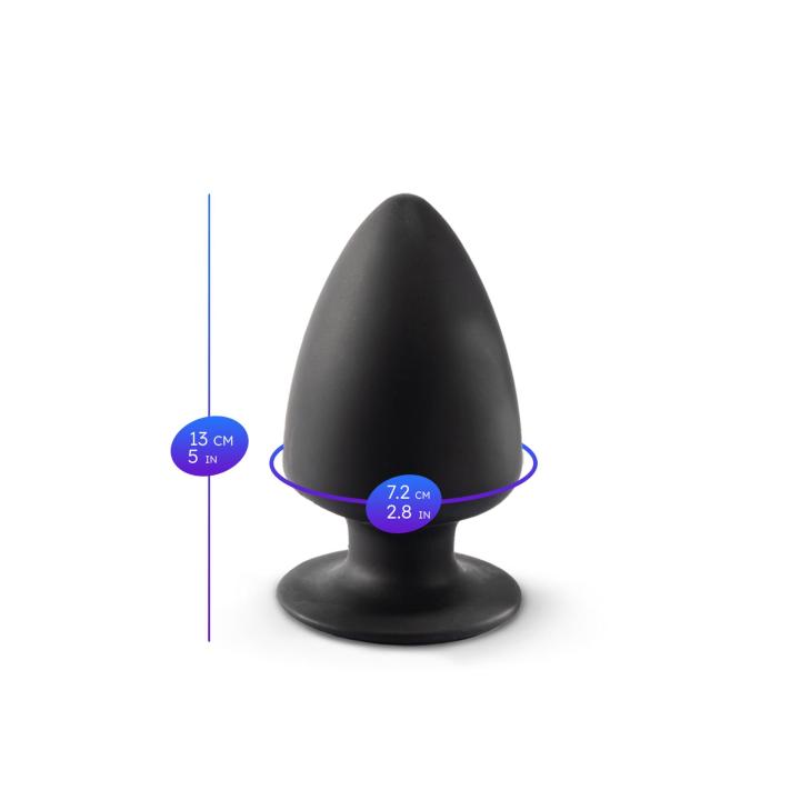 Plug analny czarny - miękki silikon, wodoodporny IPX8