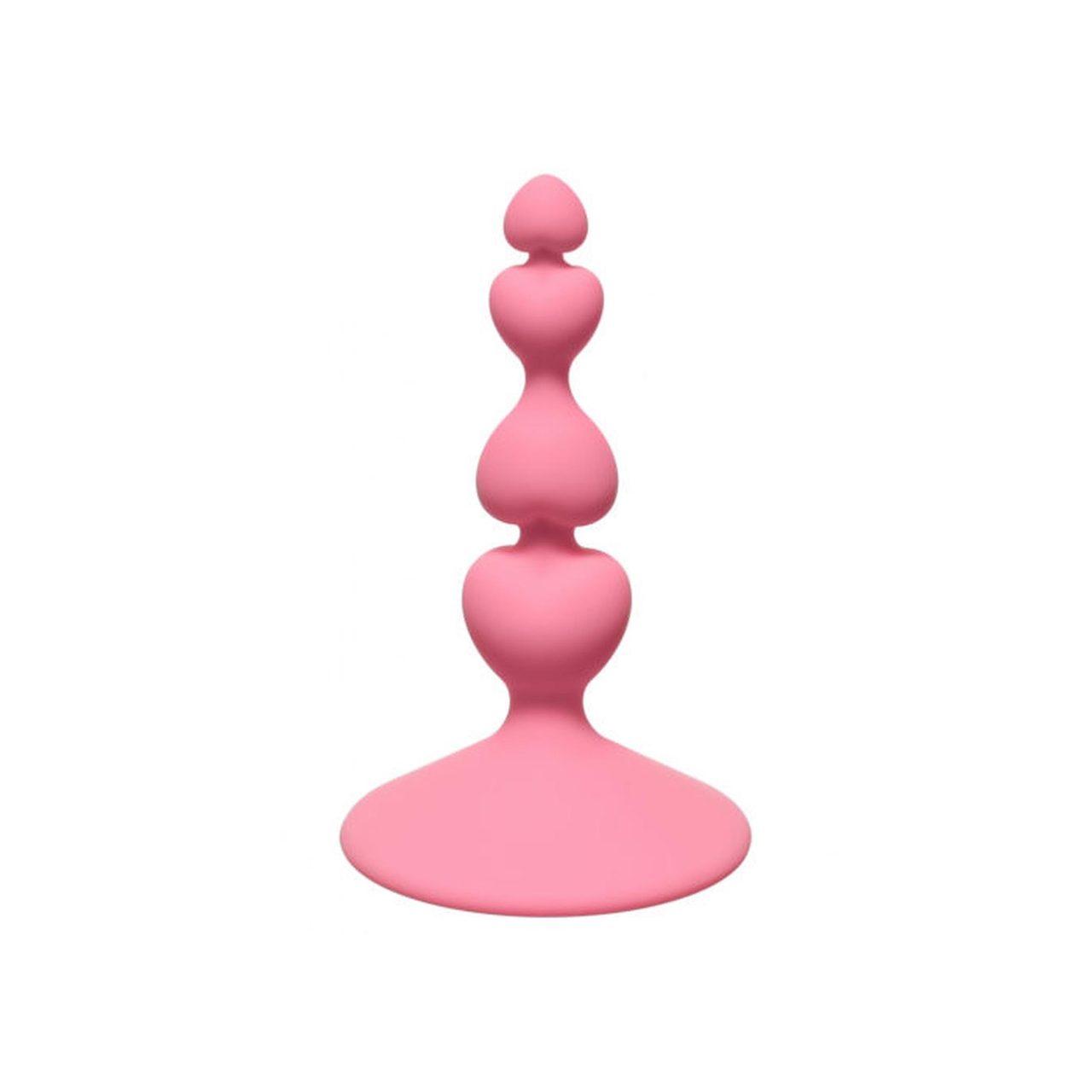 Różowy plug analny serce 10 cm | Silikon medyczny | Loris.pl