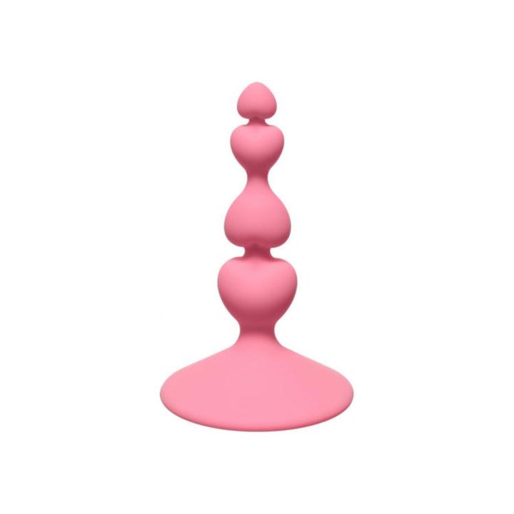 Różowy plug analny serce 10 cm | Silikon medyczny | Loris.pl