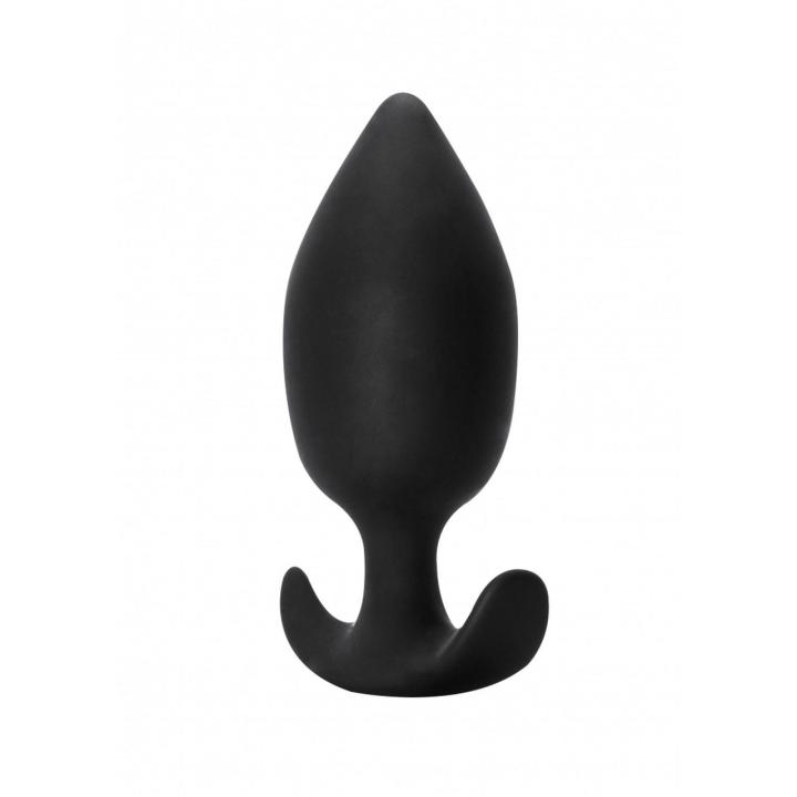Plug analny z kulką, czarny 10,5 cm – silikonowy stymulator unisex