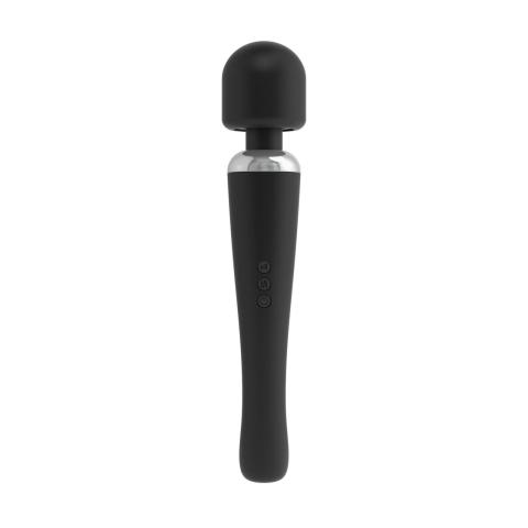 Czarna różdżka wibrująca do masażu 29 cm | 20 programów | USB
