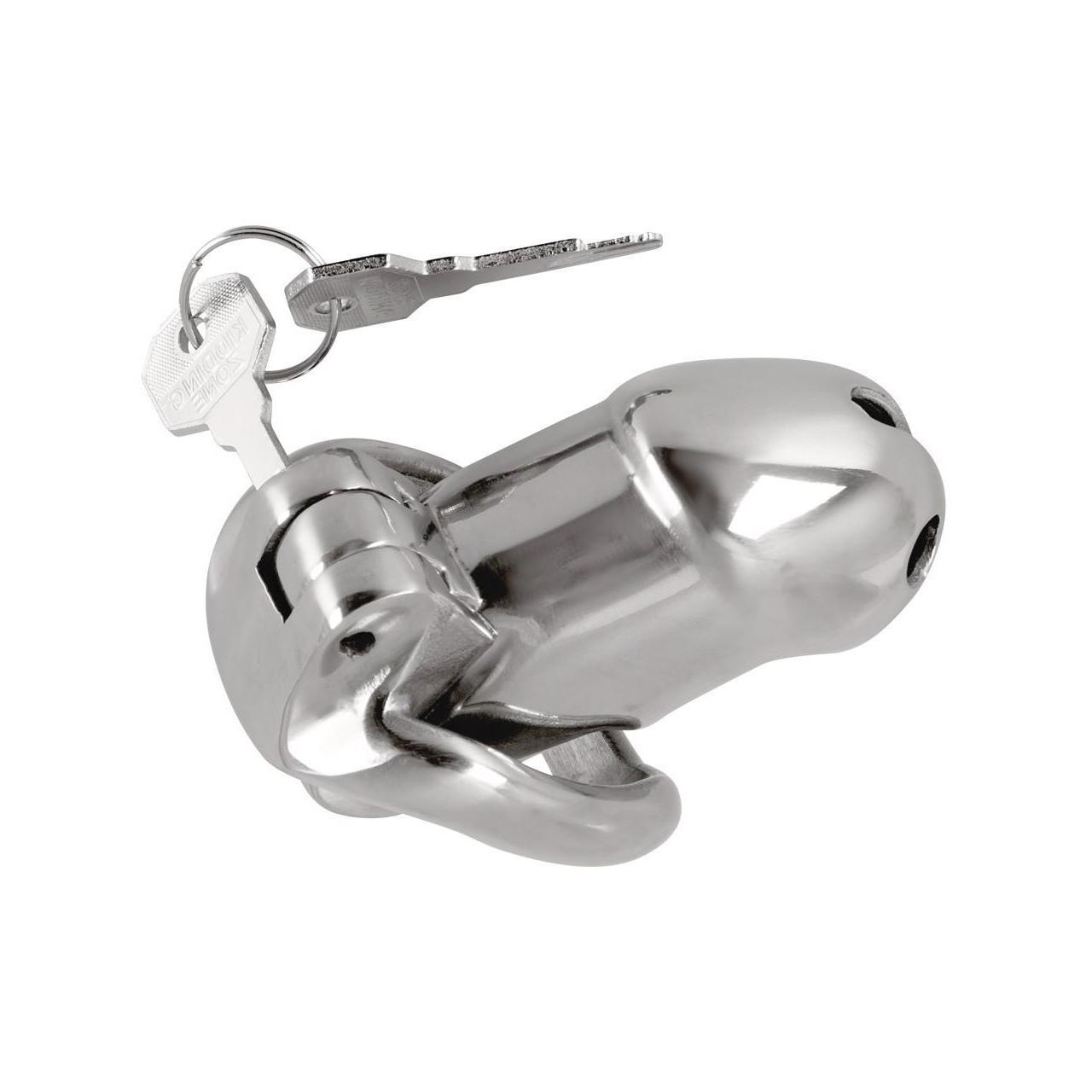 Stalowa klatka na penisa z zamkiem i wentylacją | Loris.pl