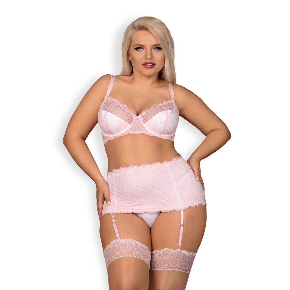 Kobiecy różowy trzyczęściowy komplet Obsessive Girlly