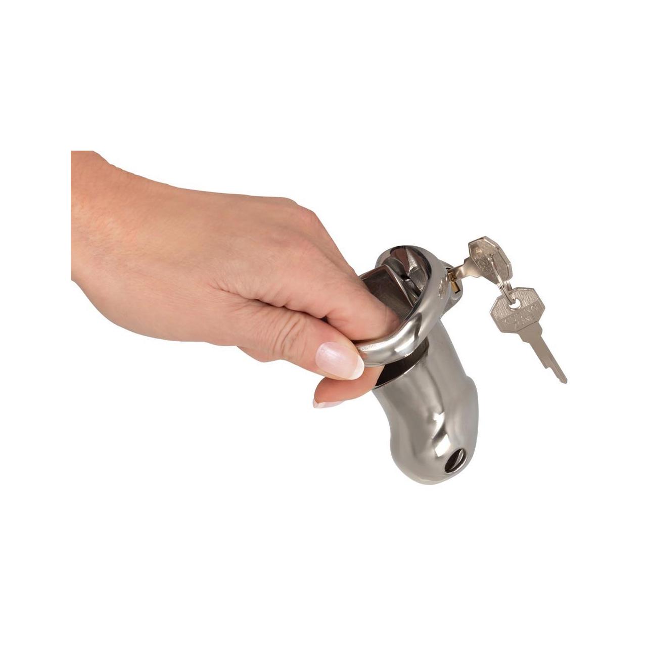 Stalowa klatka na penisa z zamkiem i wentylacją | Loris.pl