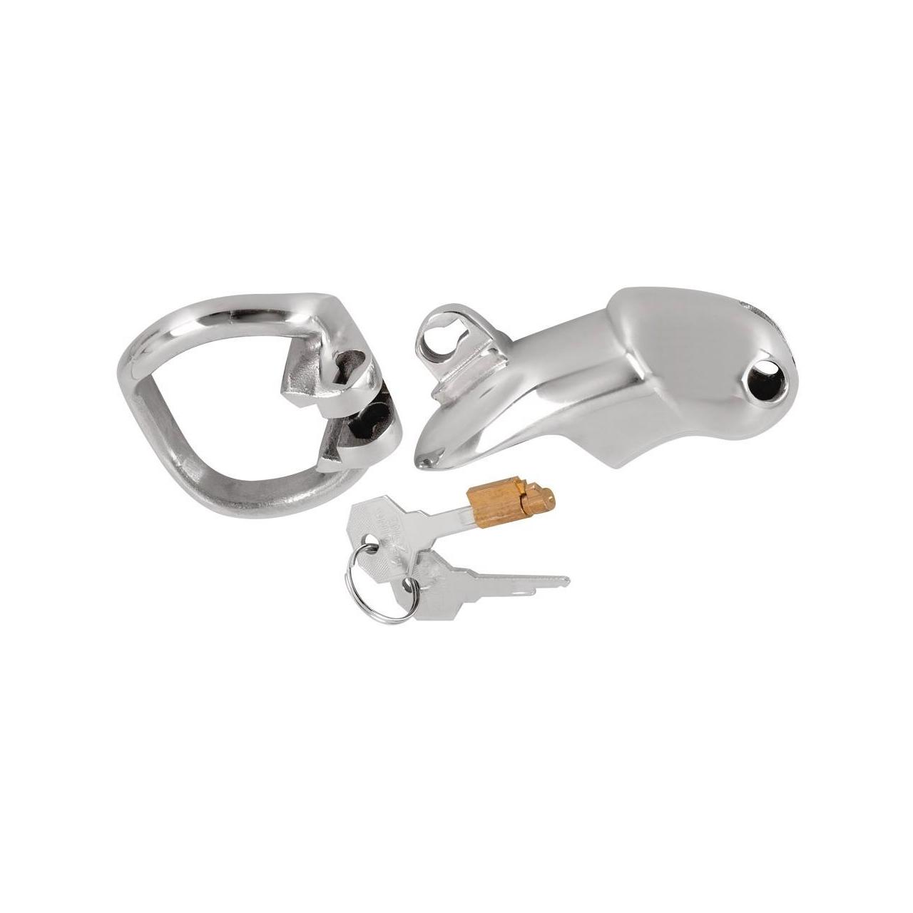 Stalowa klatka na penisa z zamkiem i wentylacją | Loris.pl