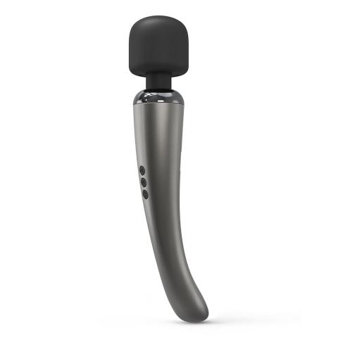 Chromowany masażer różdżka USB 29 cm | 20 trybów i 8 prędkości