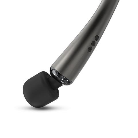 Chromowany masażer różdżka USB 29 cm | 20 trybów i 8 prędkości