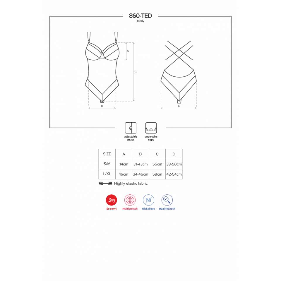 Koronkowe różowe body 860-TED-5 z ozdobnymi paseczkami