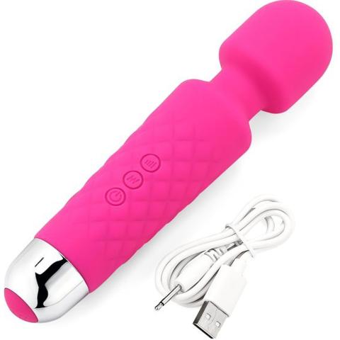 Silikonowy masażer do ciała 20 cm, 18 trybów, ładowany USB