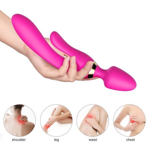 Różowy masażer wand dla par – 9 trybów, wodoodporny, USB