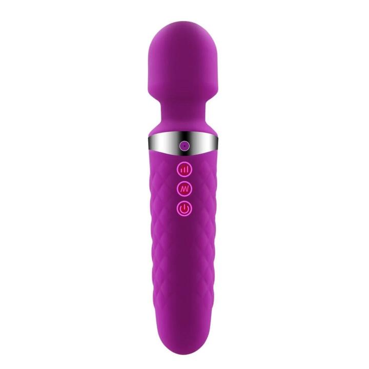 Mini masażer różdżkowy USB 16 trybów | Fioletowy 20 cm - Loris.pl