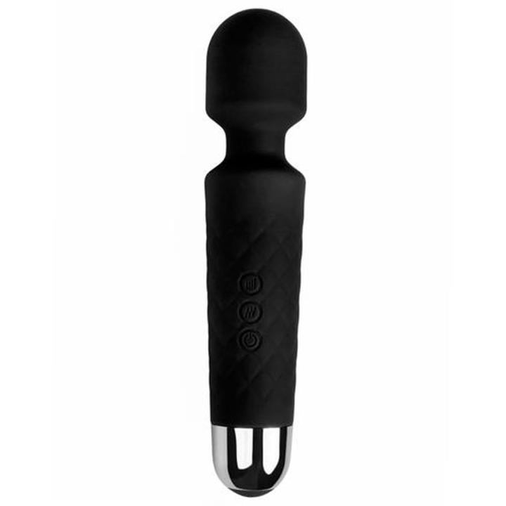 Mini różdżka wibracyjna czarna 20 cm - 18 trybów, wodoodporna, USB | Loris.pl
