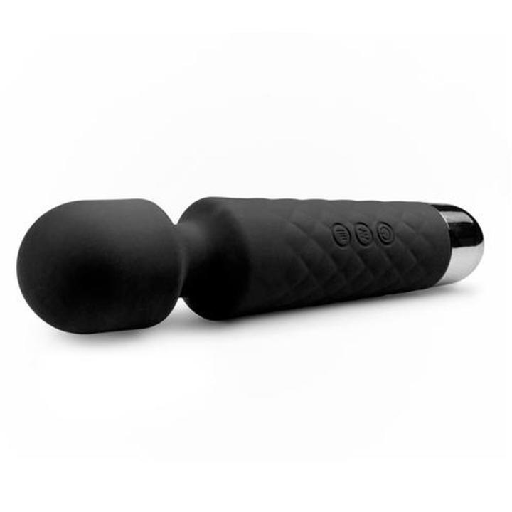 Mini różdżka wibracyjna czarna 20 cm - 18 trybów, wodoodporna, USB