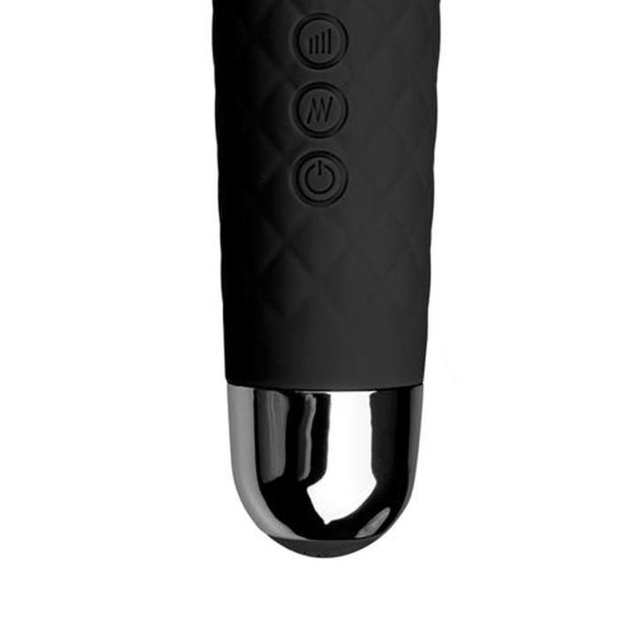 Mini różdżka wibracyjna czarna 20 cm - 18 trybów, wodoodporna, USB