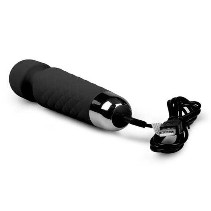 Mini różdżka wibracyjna czarna 20 cm - 18 trybów, wodoodporna, USB