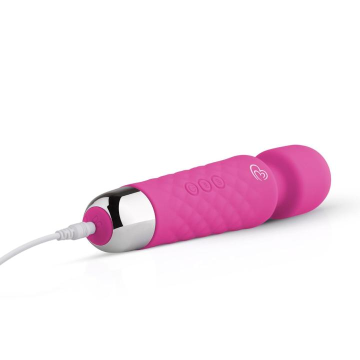 Różowy mini masażer wand do łechtaczki USB wodoodporny 18 trybów