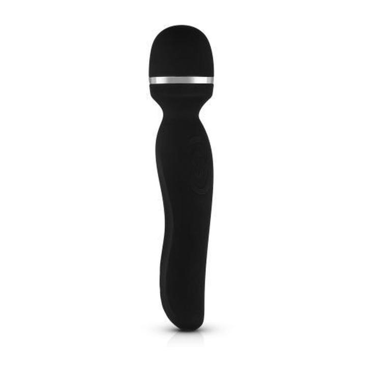 Czarny masażer różdżkowy do łechtaczki 10 trybów | Wodoodporny USB