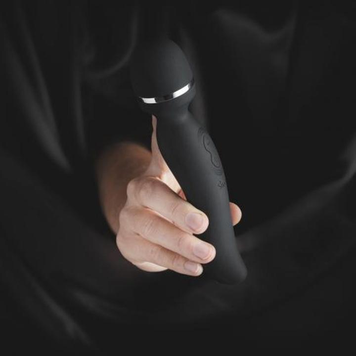 Czarny masażer różdżkowy do łechtaczki 10 trybów | Wodoodporny USB
