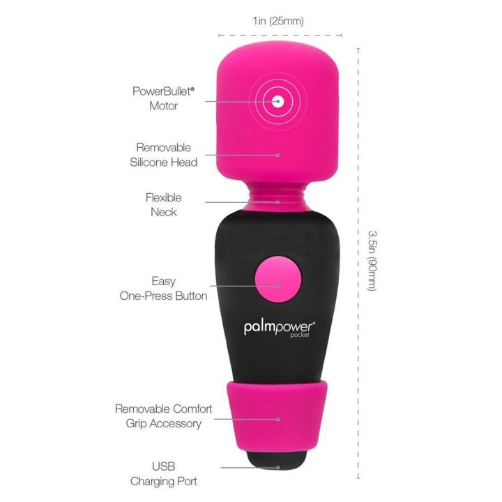Kieszonkowa różdżka do masażu 9 cm – 7 trybów, USB, blokada