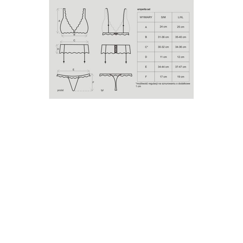 Oryginalny trzyczęściowy jagodowy komplet Obsessive Emperita