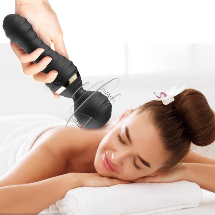 Czarny masażer wibracyjny różdżka USB 9 trybów