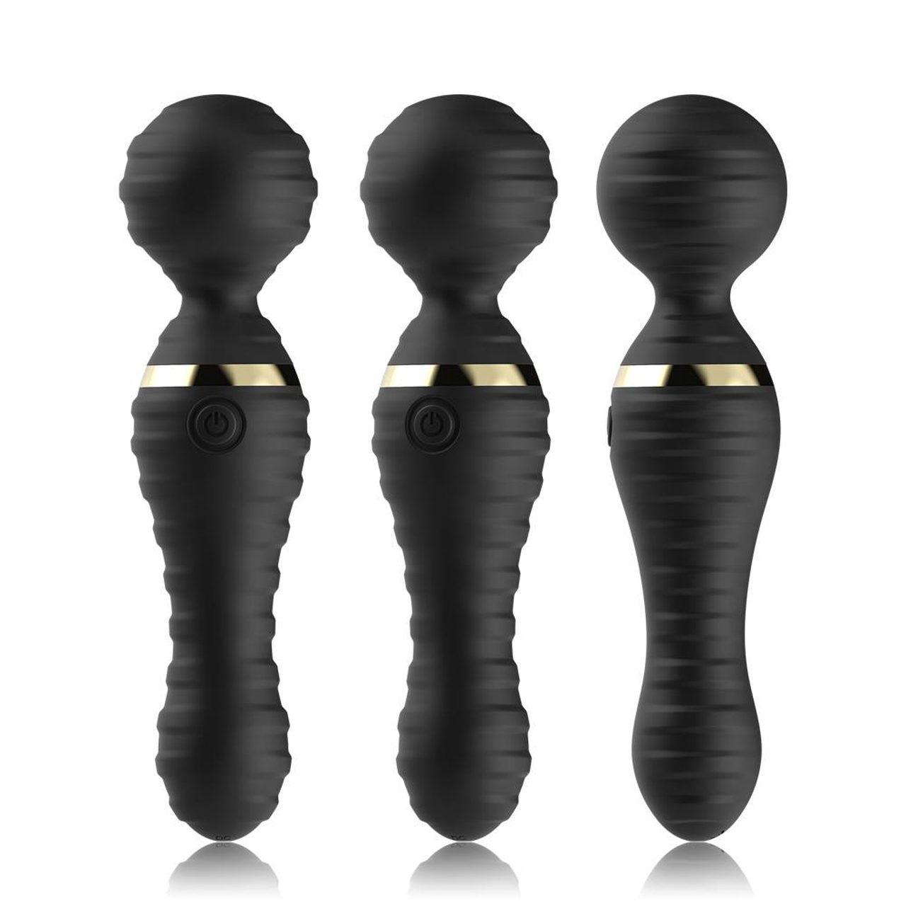 Czarny masażer wibracyjny różdżka USB 9 trybów | Loris.pl